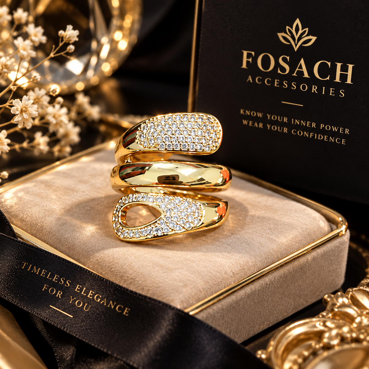 Royal Crystal Luxe Statement Ring