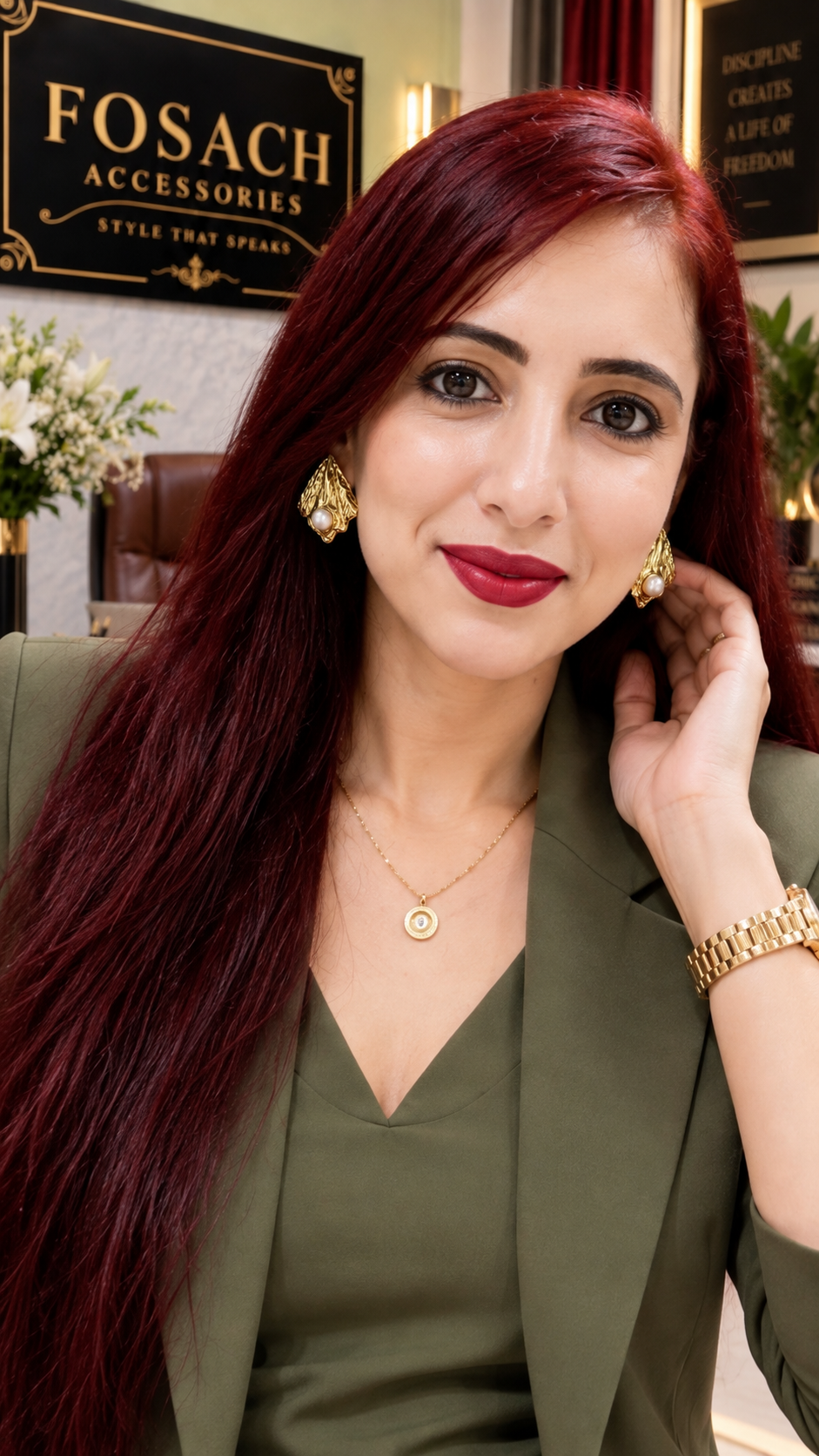 FOSACH Sculpted Pearl Statement Earrings