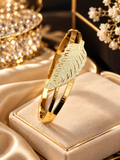 Golden Leaf Pavé Luxe Cuff Bracelet